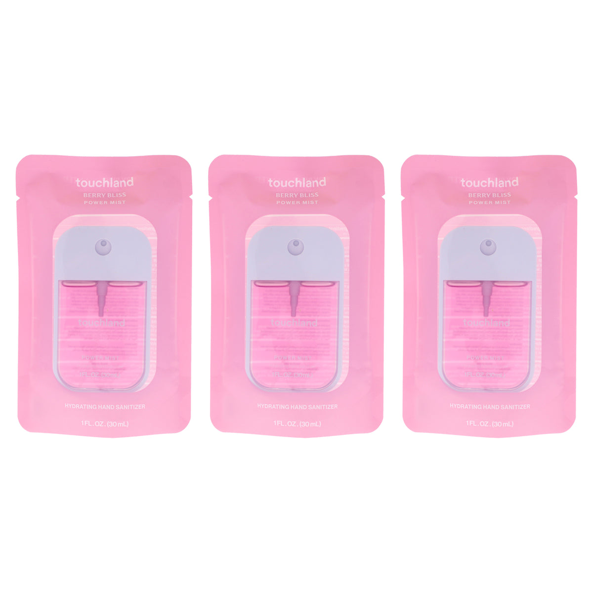 Touchland Power Mist Hydrating Hand Sanitizer - Berry Bliss - Pack of 3 -Thefragrancemart.com