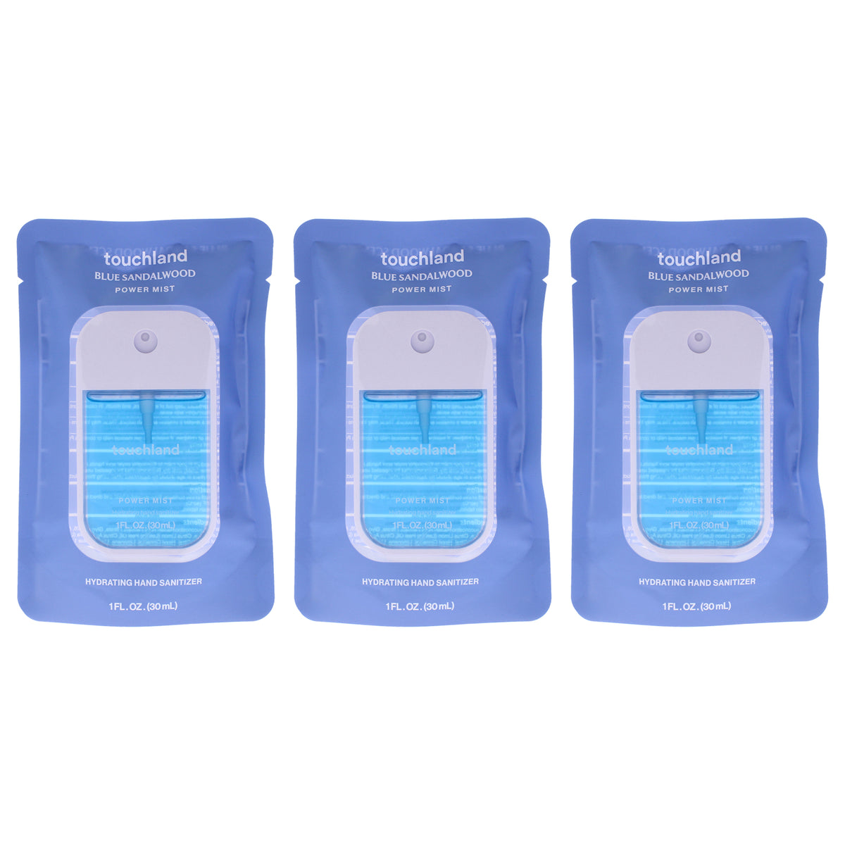 Touchland Power Mist Hydrating Hand Sanitizer - Blue Sandalwood - Pack of 3 -Thefragrancemart.com