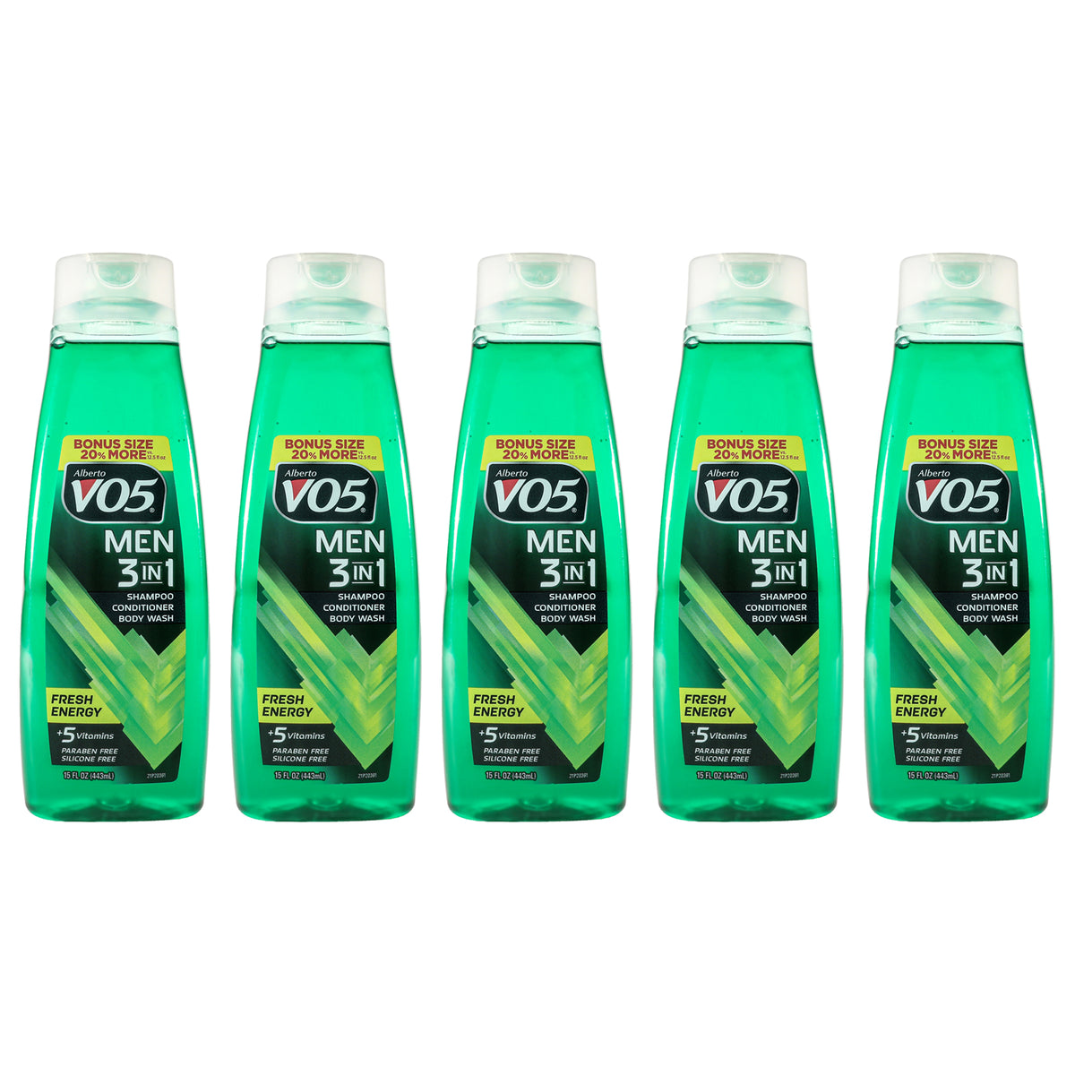 Alberto VO5 3-in-1 Fresh Energy Shampoo Conditioner and Body Wash - Pack of 5 -Thefragrancemart.com