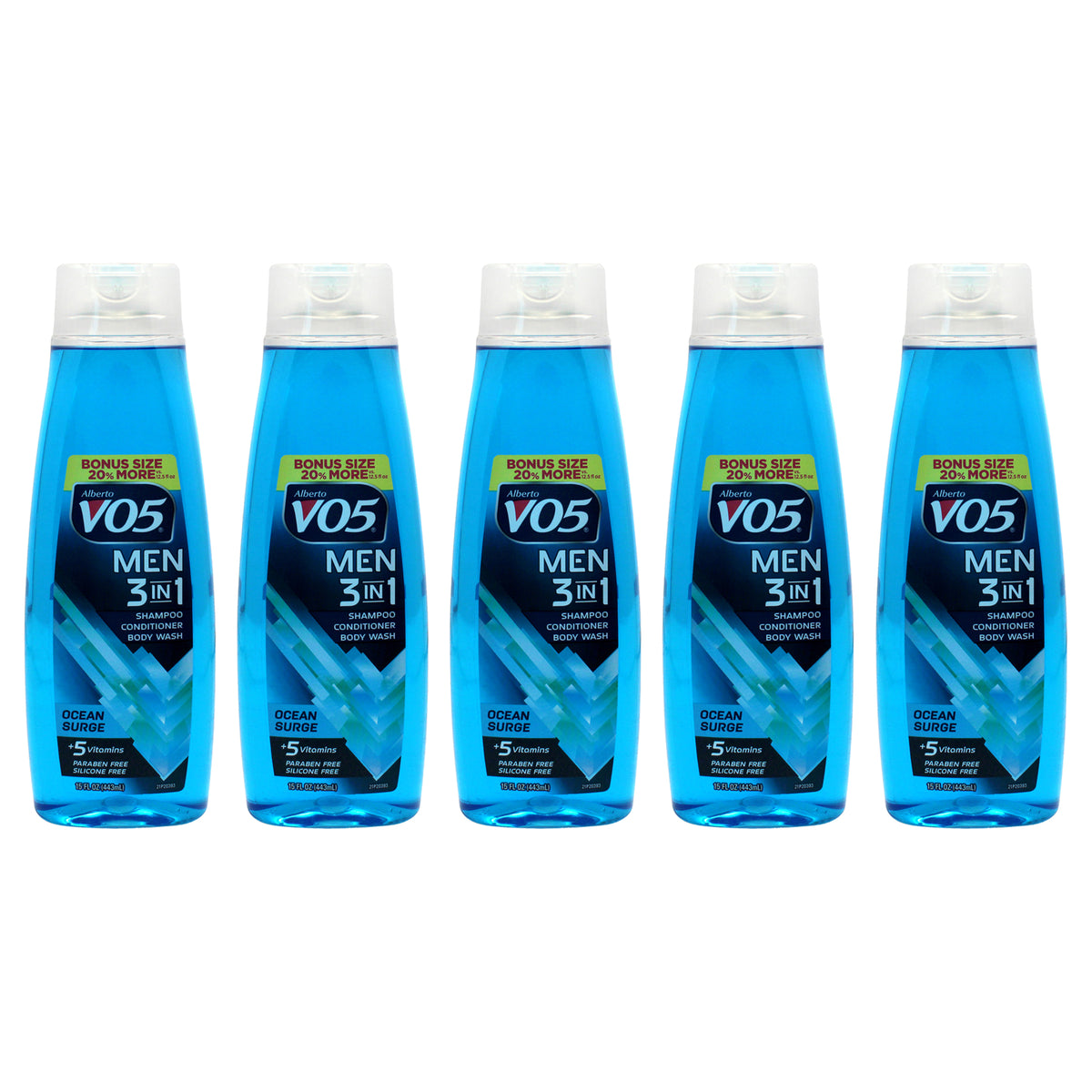 Alberto VO5 3-in-1 Ocean Surge Shampoo Conditioner and Body Wash - Pack of 5 -Thefragrancemart.com