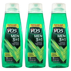 Alberto VO5 3-in-1 Fresh Energy Shampoo Conditioner and Body Wash - Pack of 3 -Thefragrancemart.com