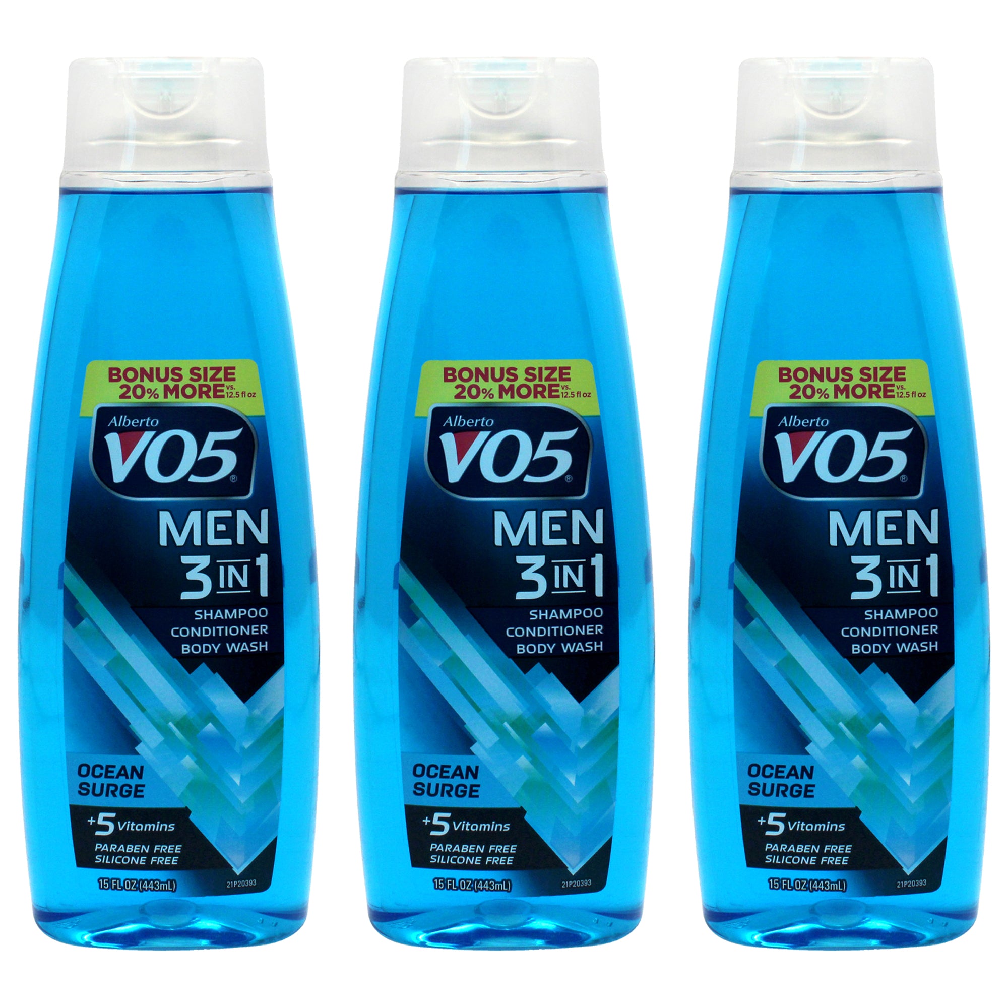 Alberto VO5 3-in-1 Ocean Surge Shampoo Conditioner and Body Wash - Pack of 3 -Thefragrancemart.com
