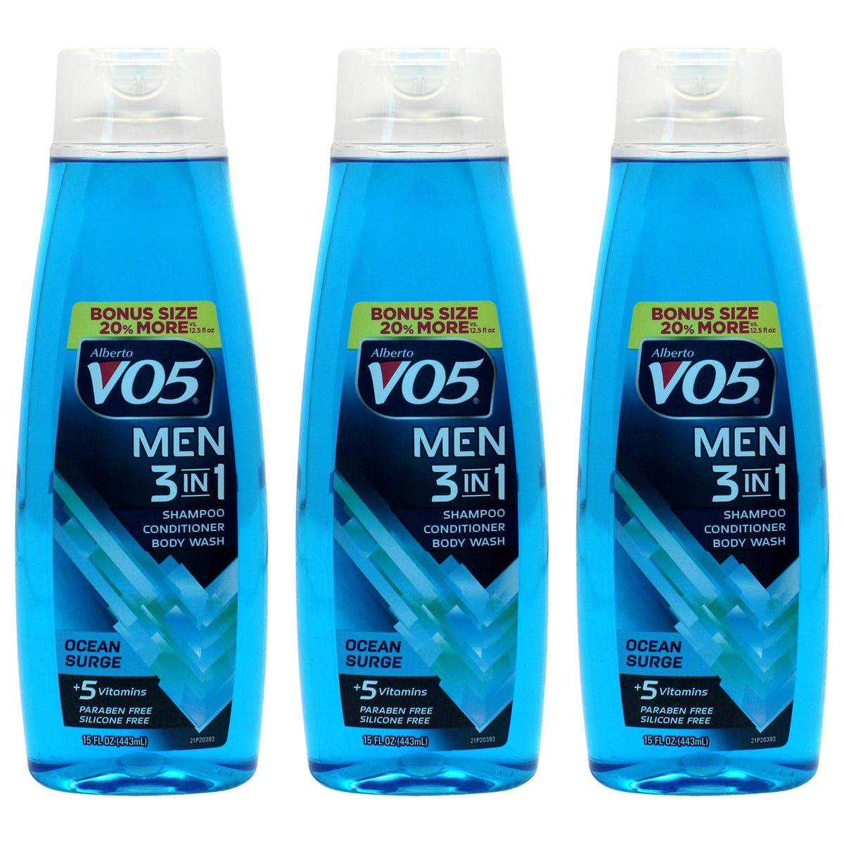 Alberto VO5 3-in-1 Ocean Surge Shampoo Conditioner and Body Wash - Pack of 3 -Thefragrancemart.com