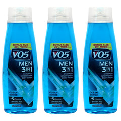 Alberto VO5 3-in-1 Ocean Surge Shampoo Conditioner and Body Wash - Pack of 3 -Thefragrancemart.com