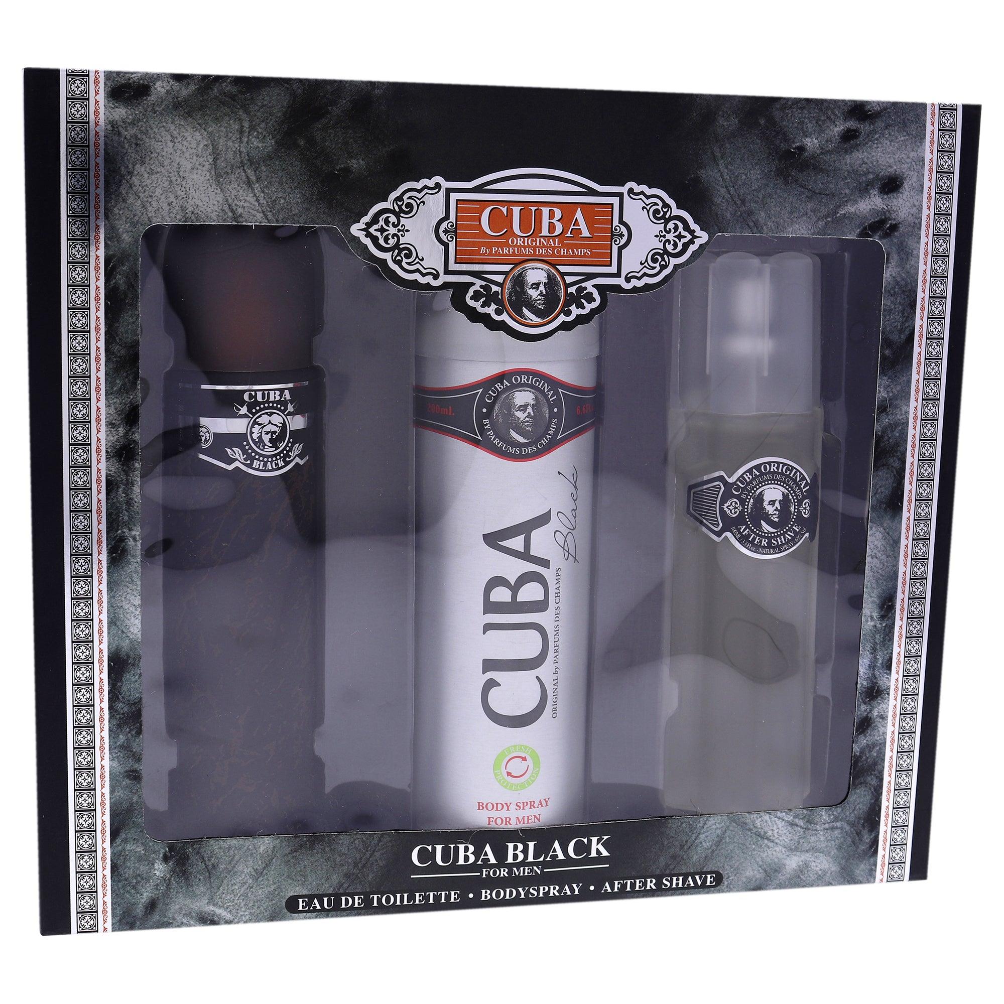 Cuba Black 3 Pc Gift Set The fragrance mart