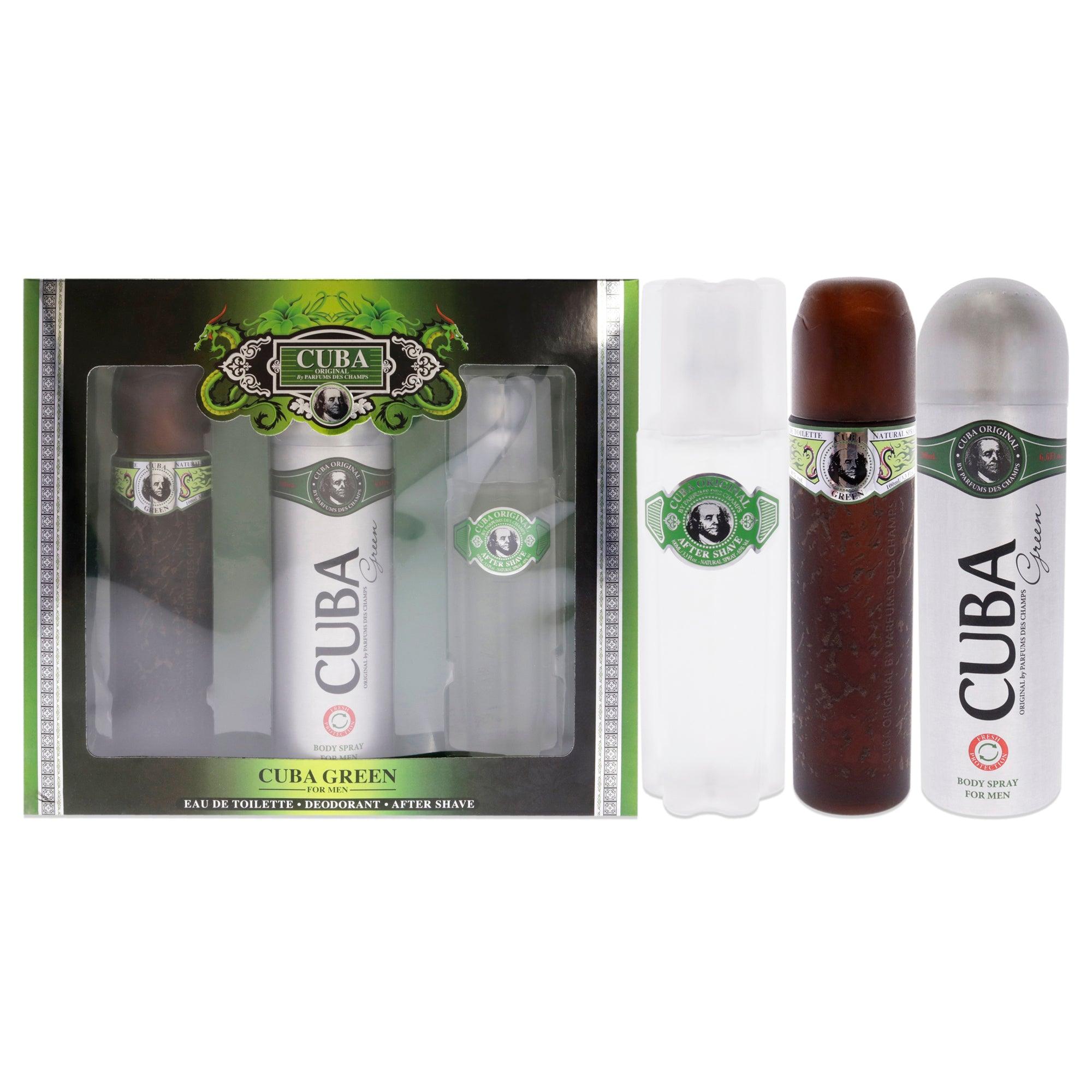 Cuba Green 3 Pc Gift Set The fragrance mart