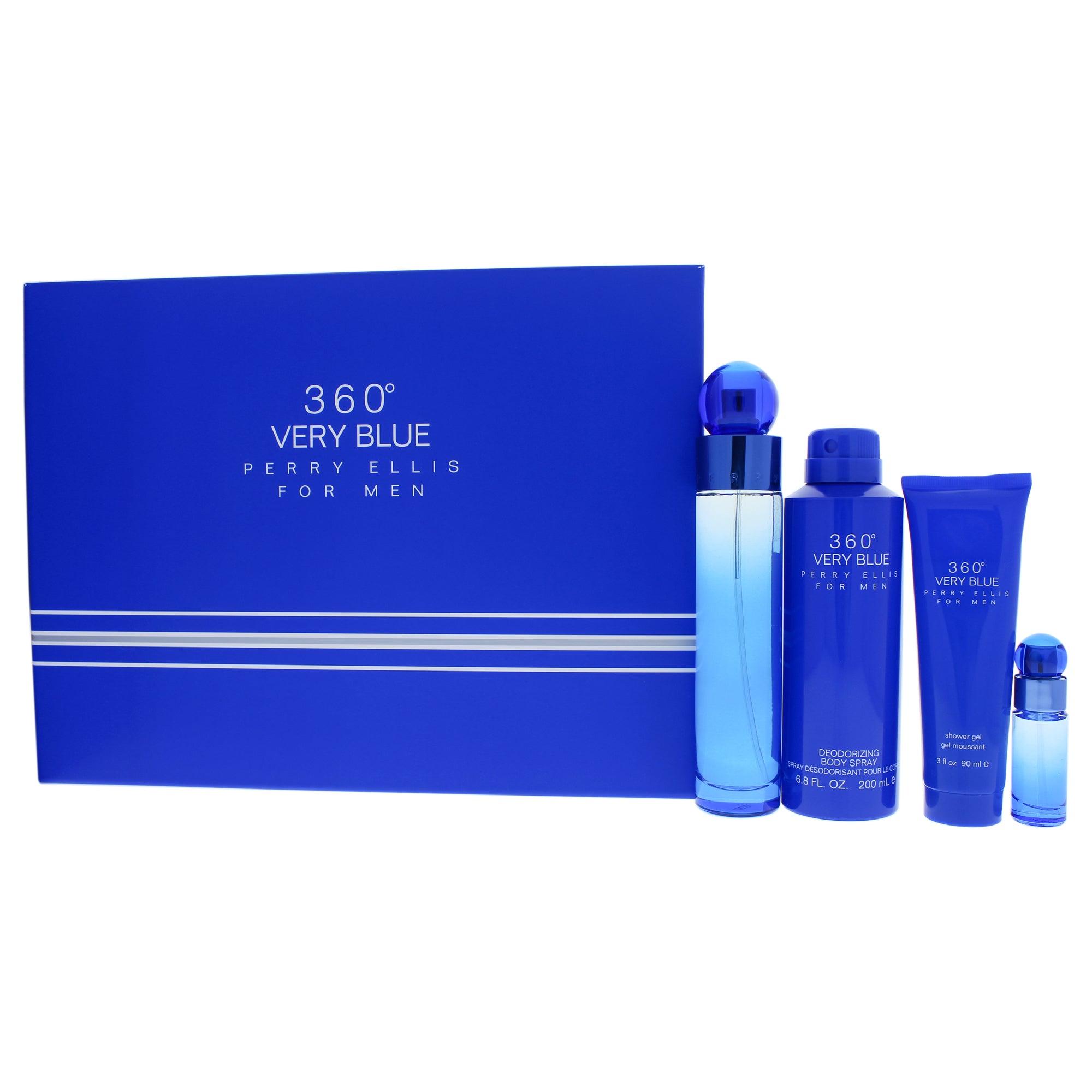 Perry Ellis 360 Very Blue 4 Pc Gift Set The fragrance mart