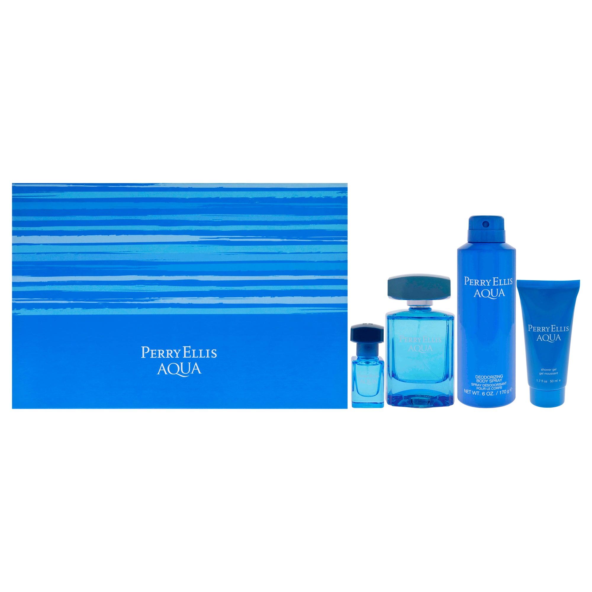 Perry Ellis Aqua 4 Pc Gift Set The fragrance mart